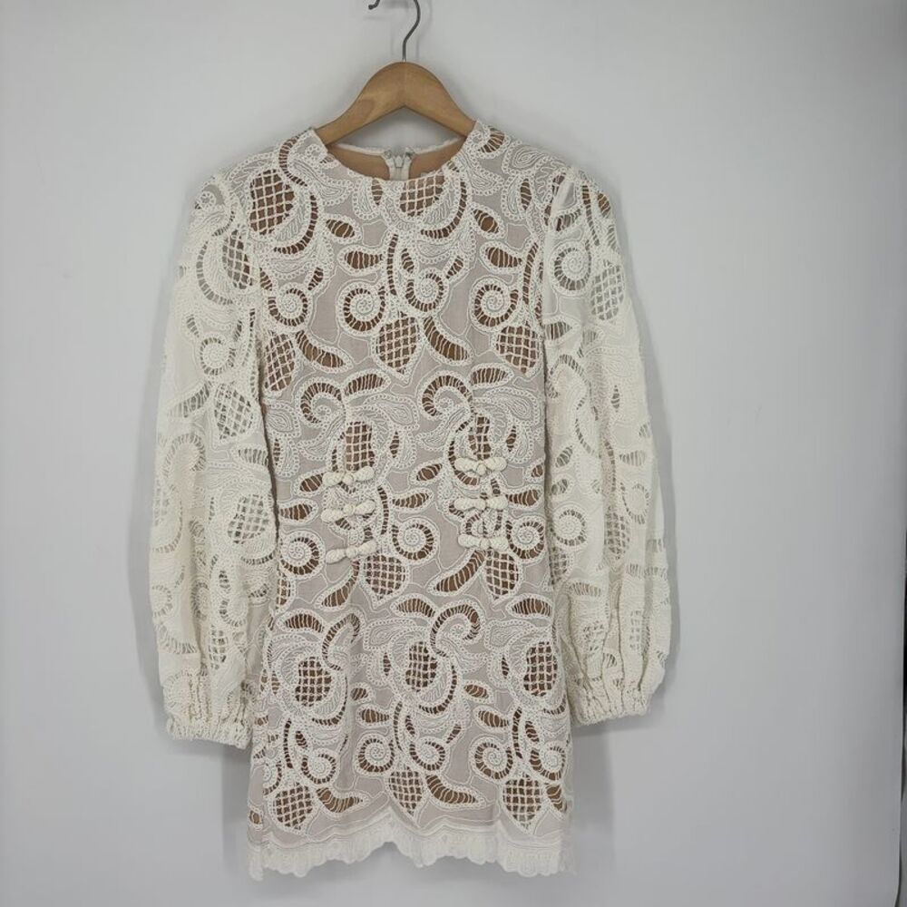 SAU LEE Hilda Embroidered Lace Mini Dress